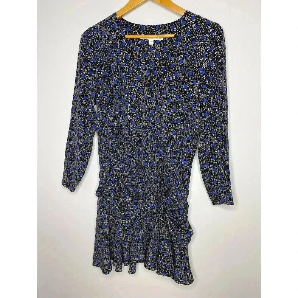 Veronica Beard  Lou Lou Ruched Dress size 6 100% Silk long sleeve mini - Picture 8 of 13